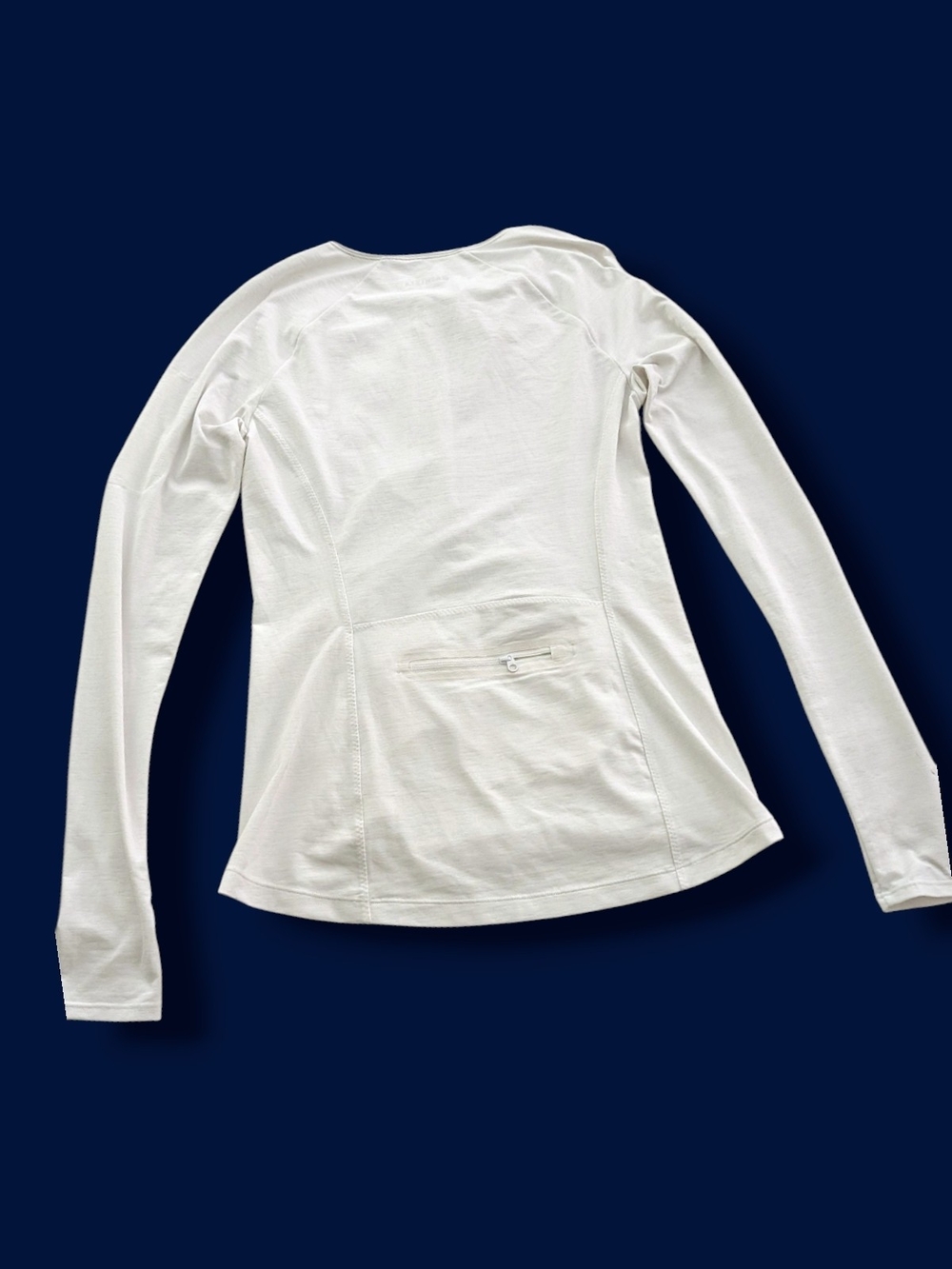 NWOT Athleta White Long-Sleeve Performance Tee With Roughing, Size Small - Picture 2 of 13